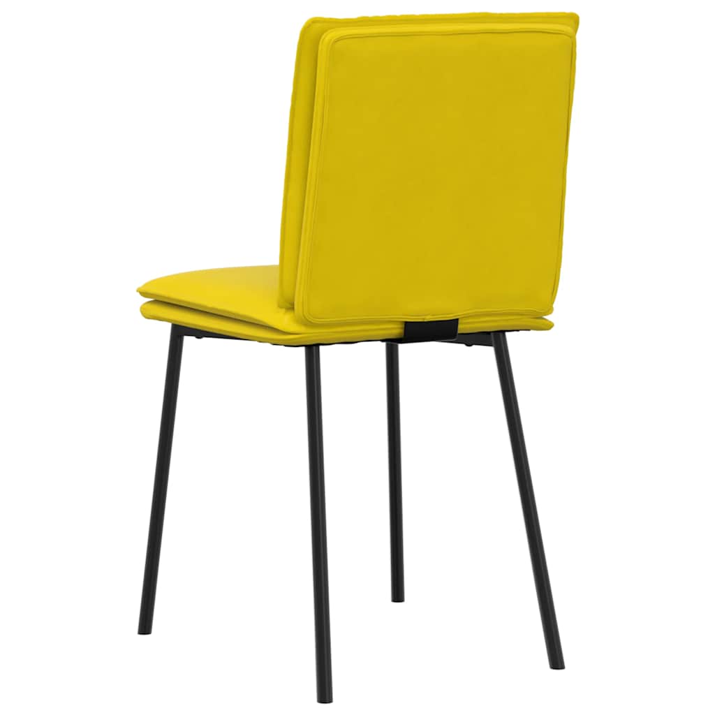 Cadeiras de jantar 2 pcs veludo amarelo