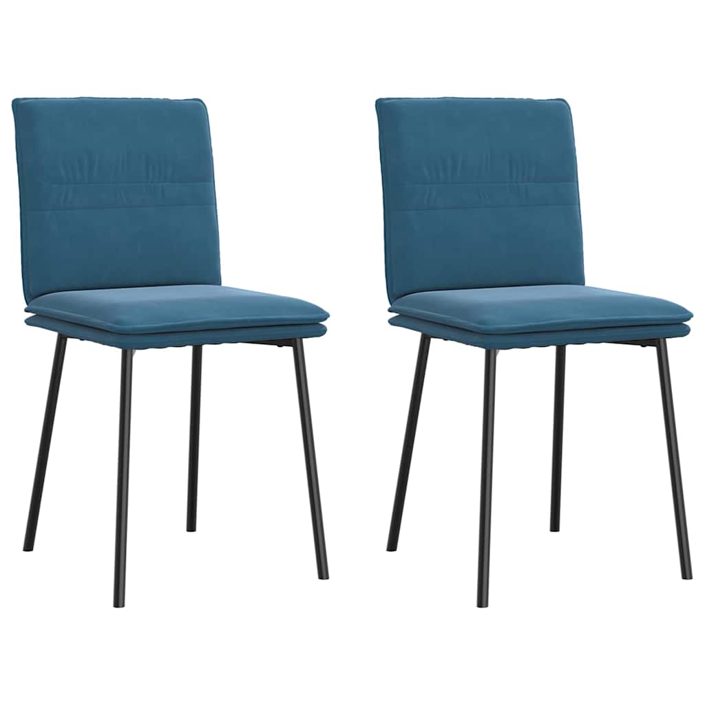 Cadeiras de jantar 2 pcs veludo azul