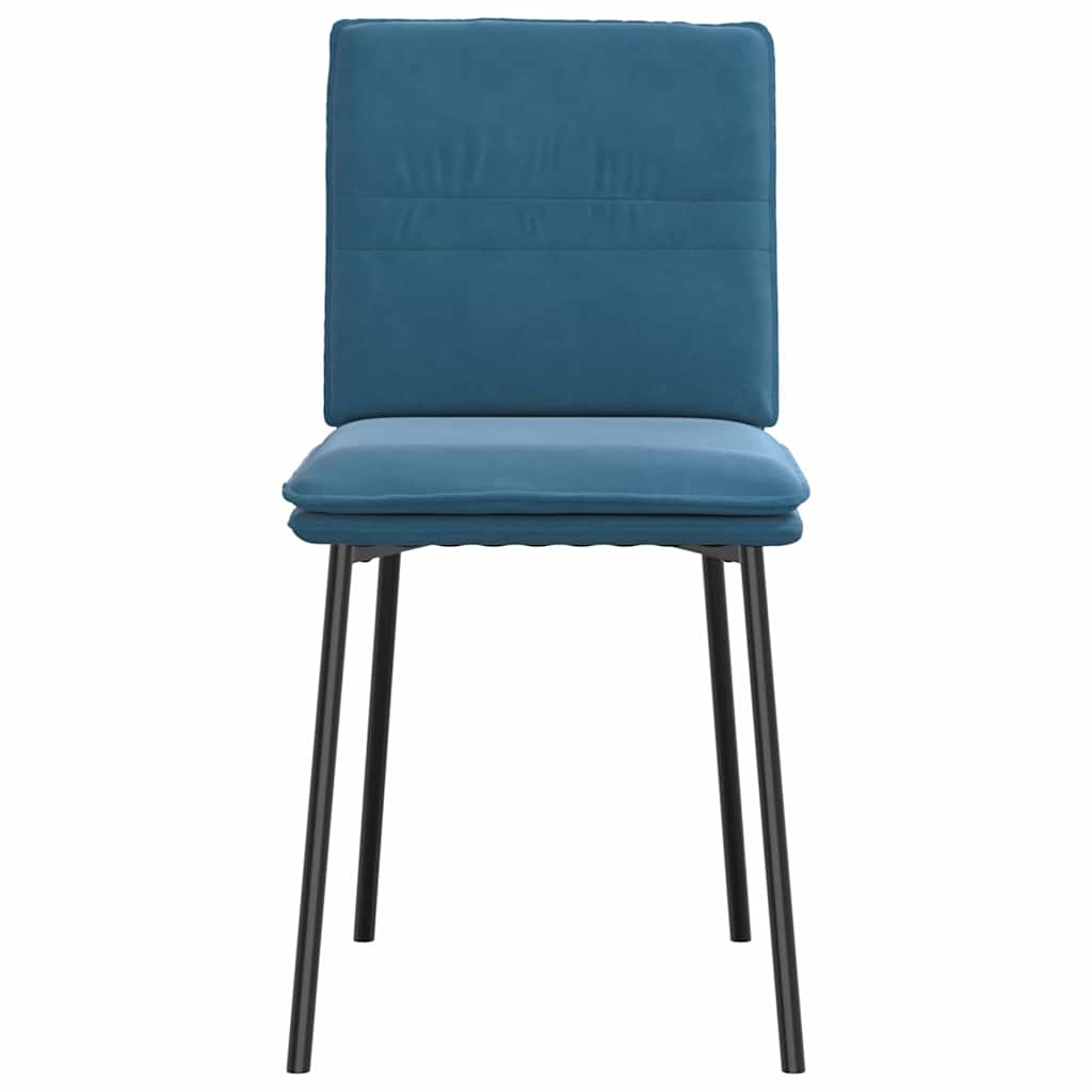 Cadeiras de jantar 2 pcs veludo azul