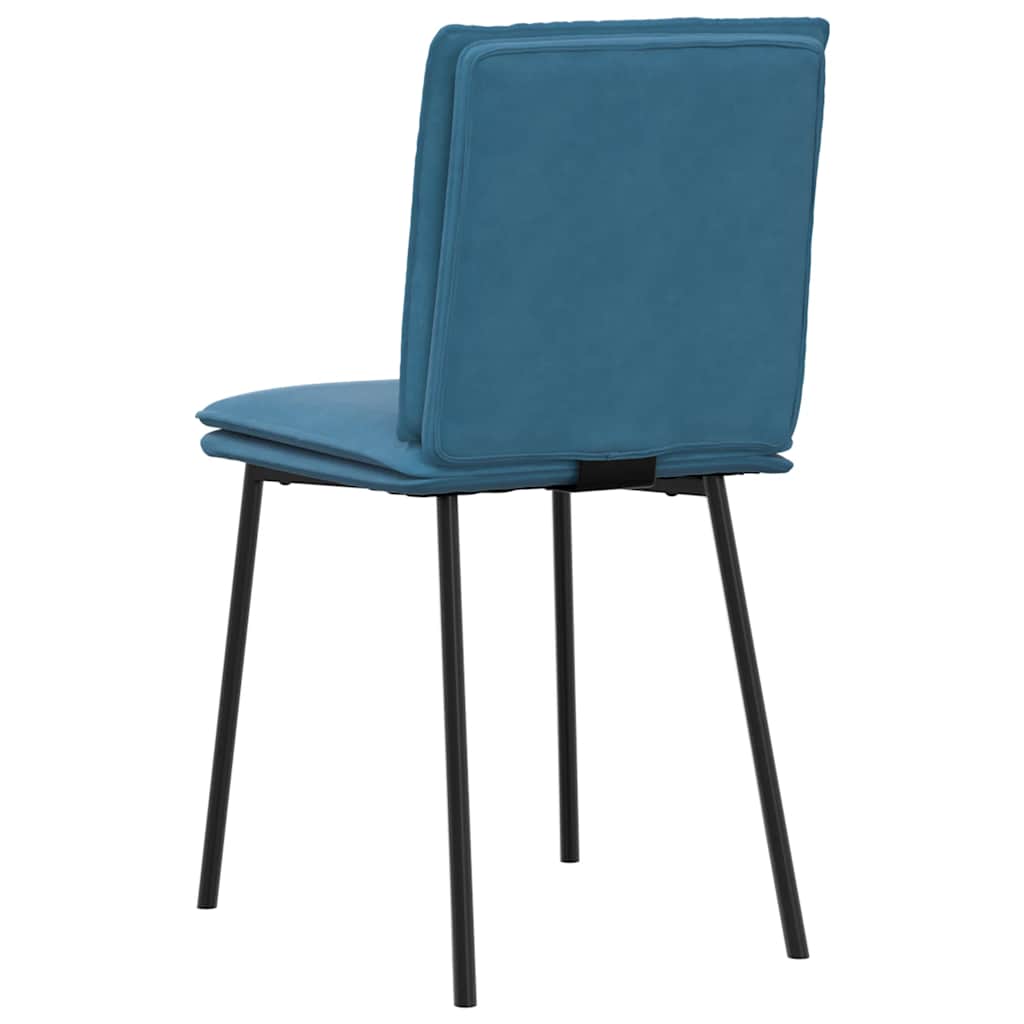 Cadeiras de jantar 2 pcs veludo azul