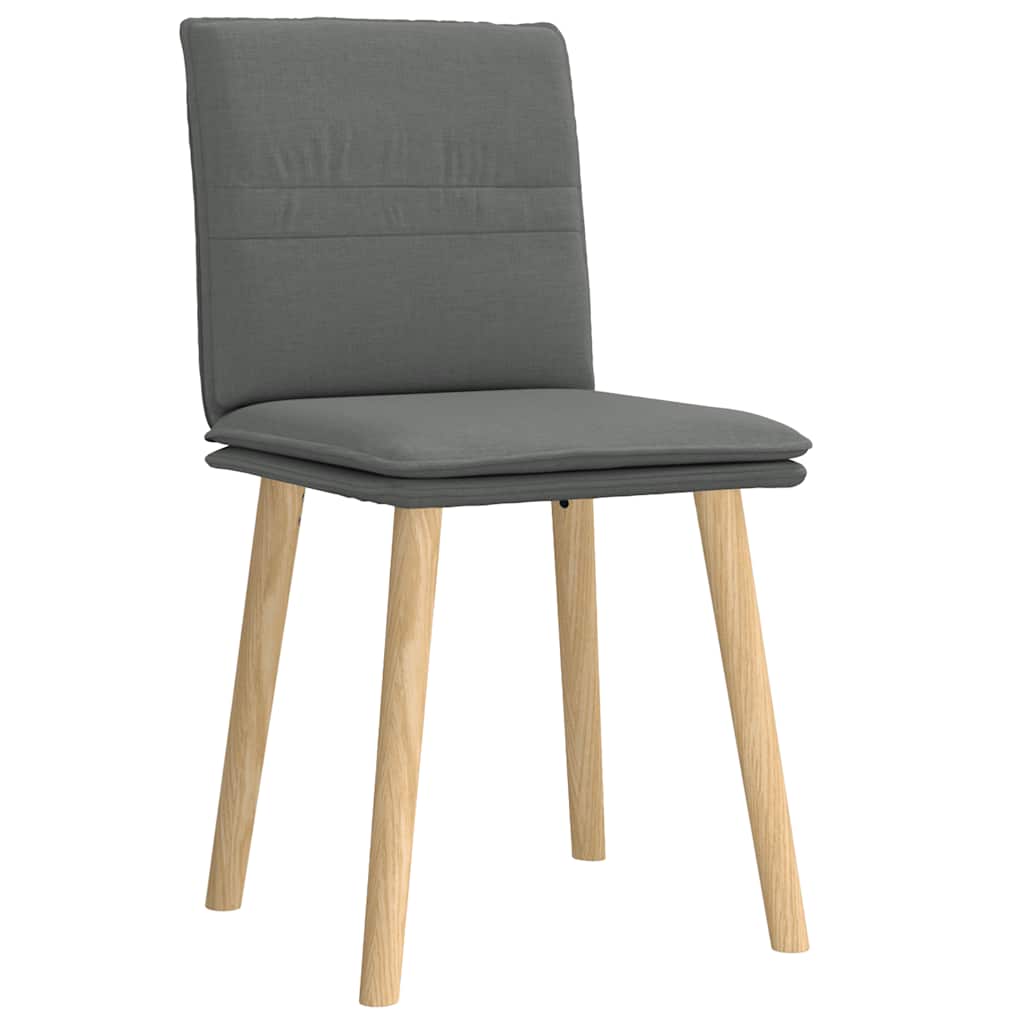Cadeiras de jantar 2 pcs tecido cinzento-escuro