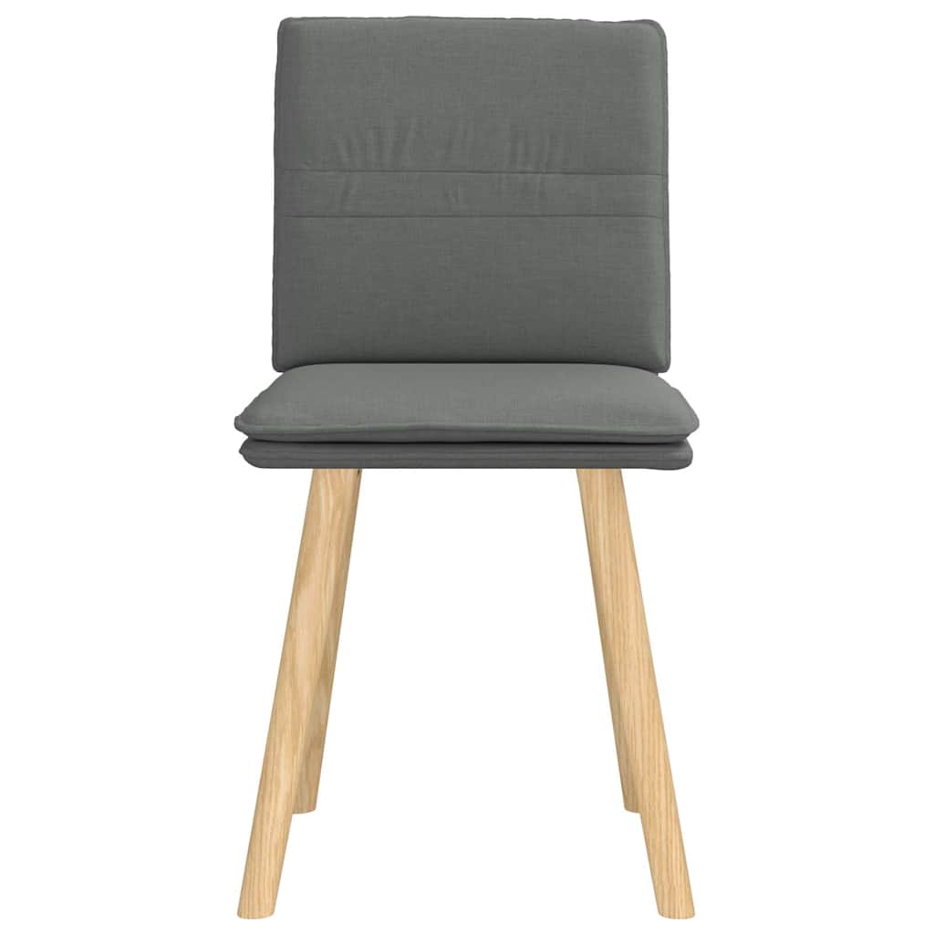 Cadeiras de jantar 2 pcs tecido cinzento-escuro