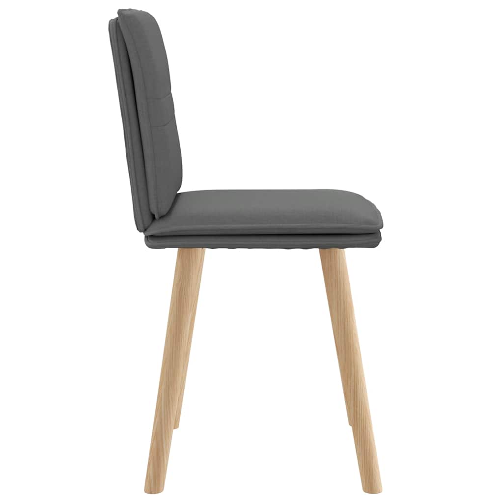 Cadeiras de jantar 2 pcs tecido cinzento-escuro