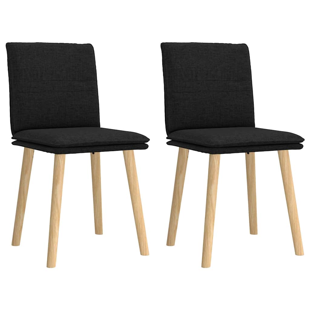Cadeiras de jantar 2 pcs tecido preto
