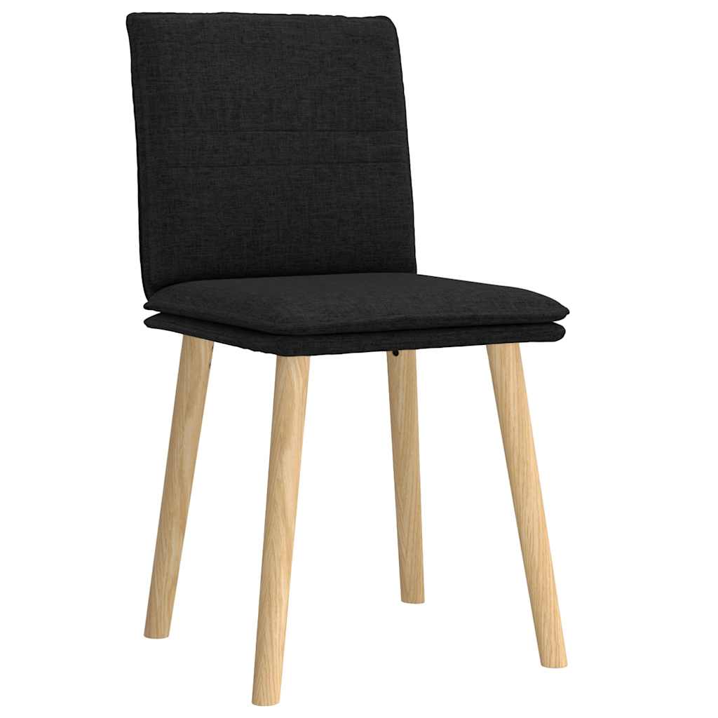 Cadeiras de jantar 2 pcs tecido preto