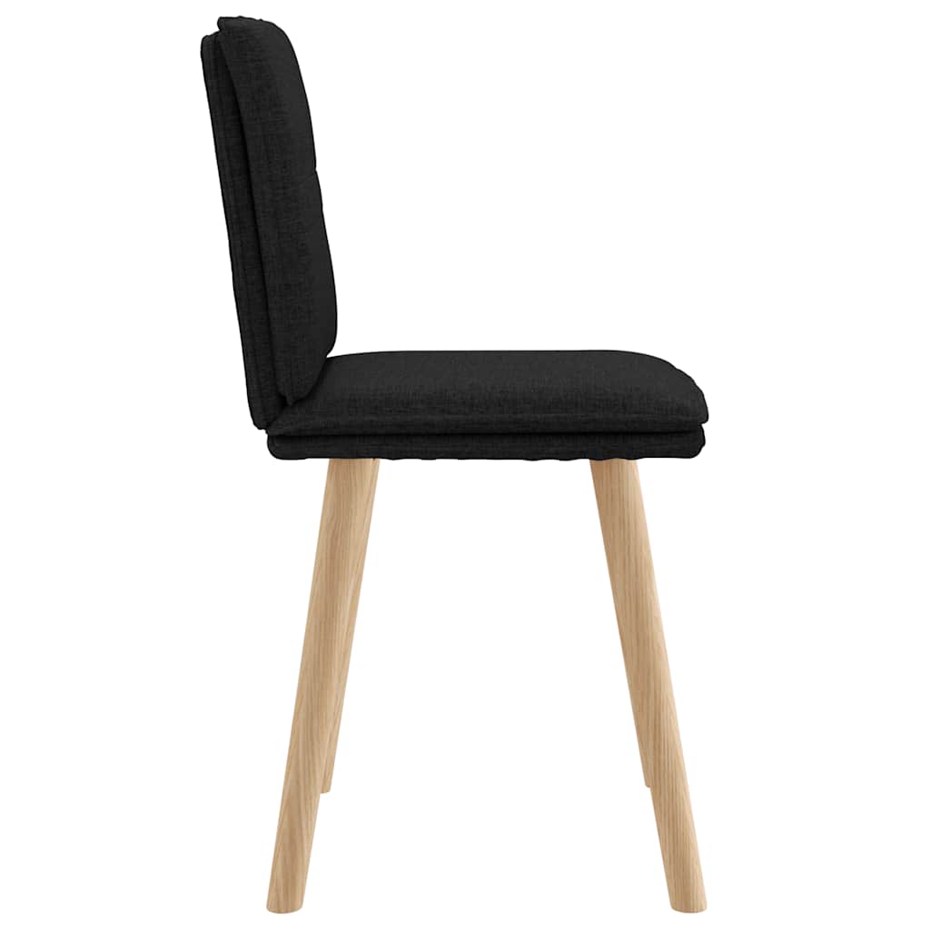 Cadeiras de jantar 2 pcs tecido preto