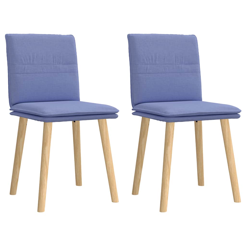 Cadeiras de jantar 2 pcs Jeans Tecido Azul