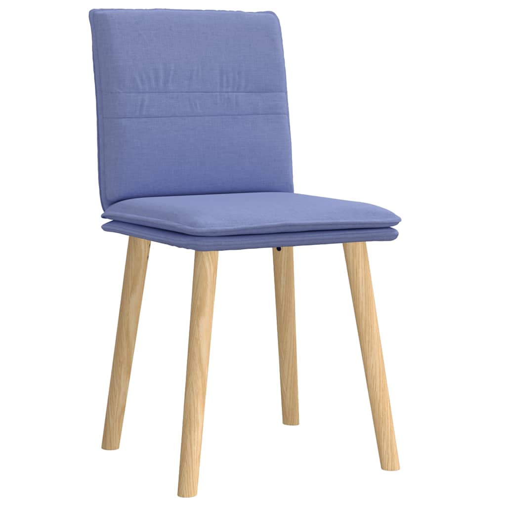 Cadeiras de jantar 2 pcs Jeans Tecido Azul