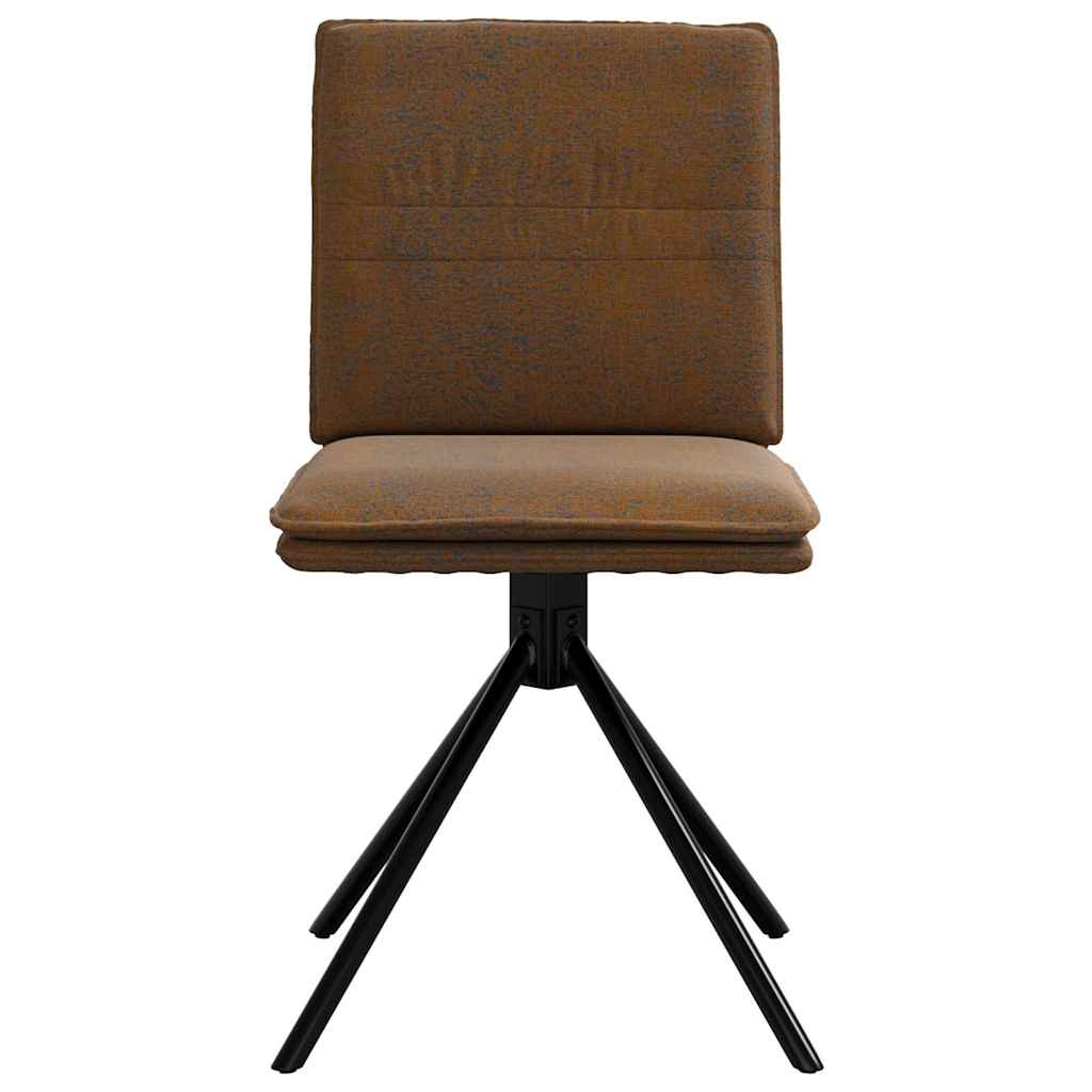 Cadeira de jantar Brown Faux Suede Leather