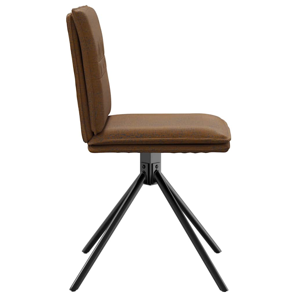 Cadeira de jantar Brown Faux Suede Leather