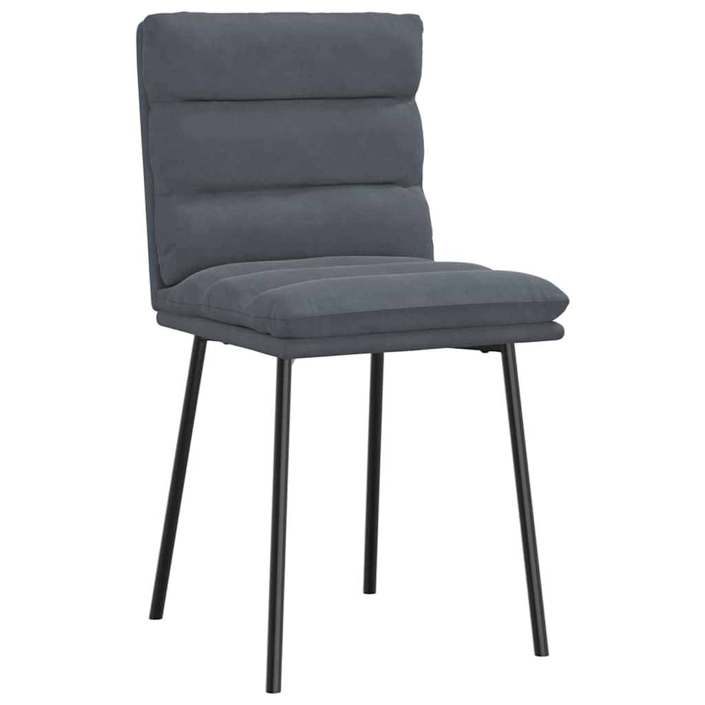 Cadeiras de jantar 2 pcs veludo cinzento-escuro