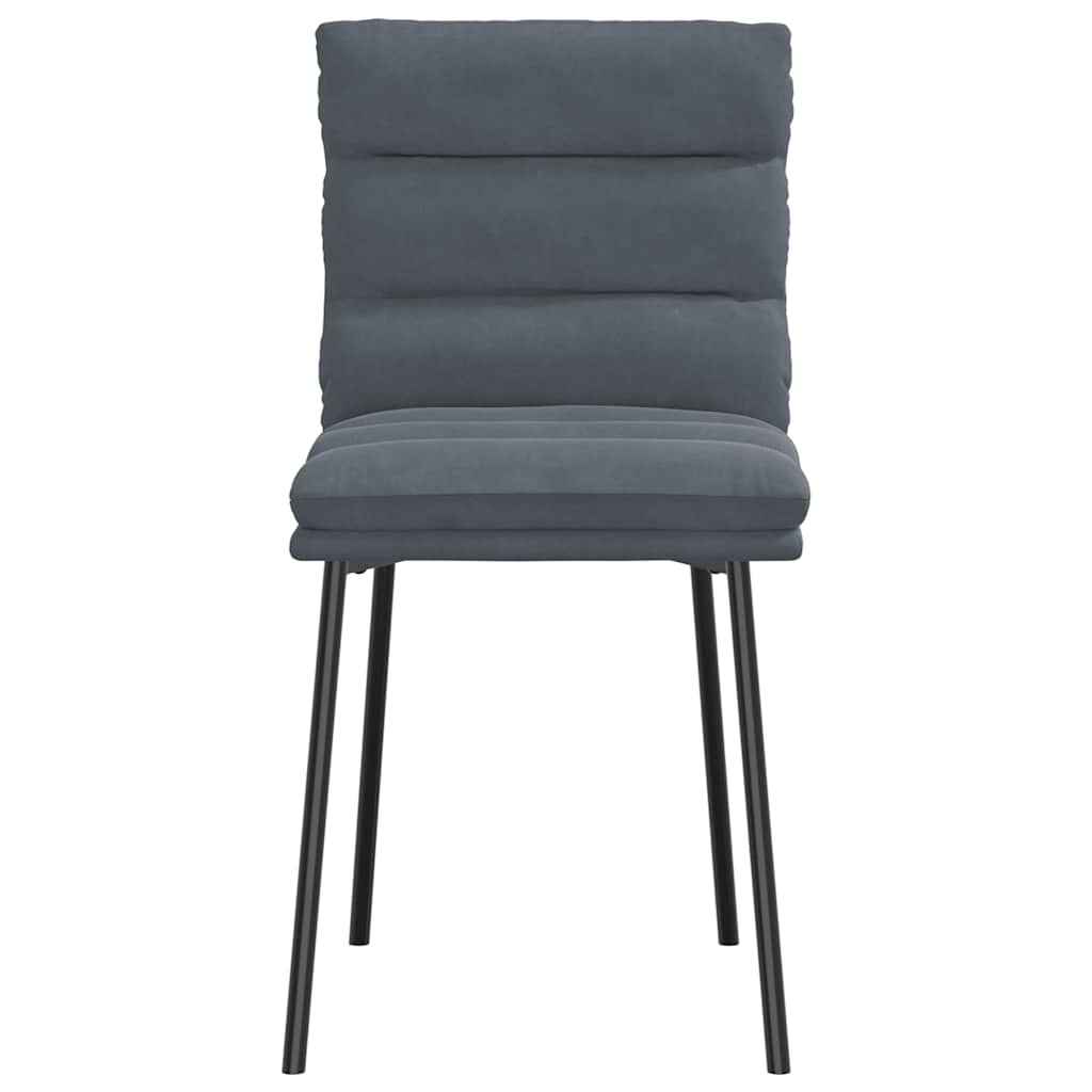 Cadeiras de jantar 2 pcs veludo cinzento-escuro