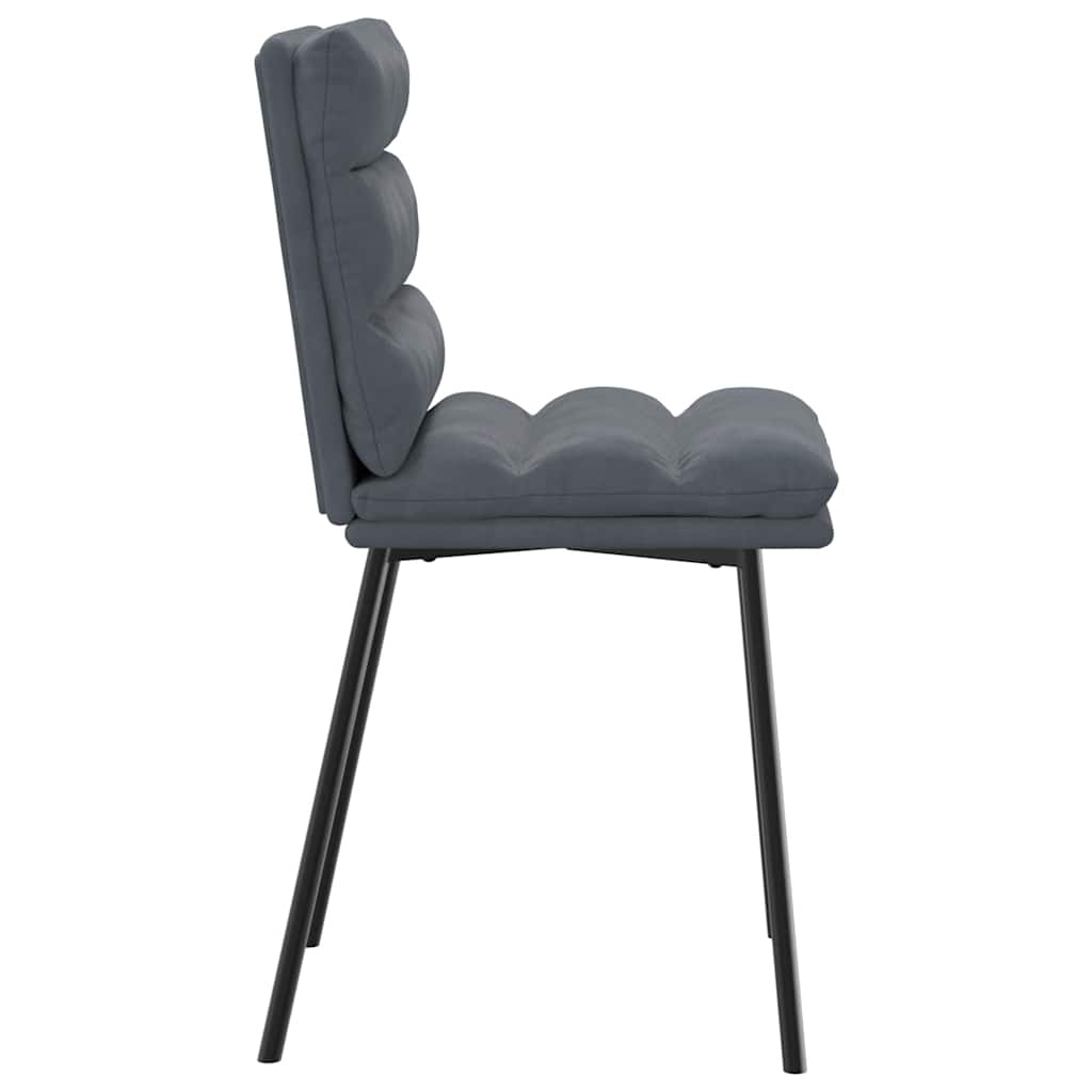Cadeiras de jantar 2 pcs veludo cinzento-escuro