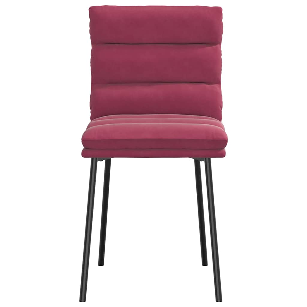 Cadeiras de jantar 2 pcs veludo vermelho tinto