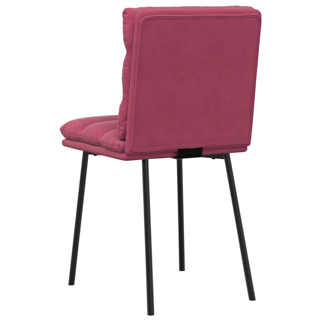 Cadeiras de jantar 2 pcs veludo vermelho tinto