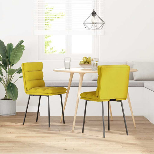 Cadeiras de jantar 2 pcs veludo amarelo