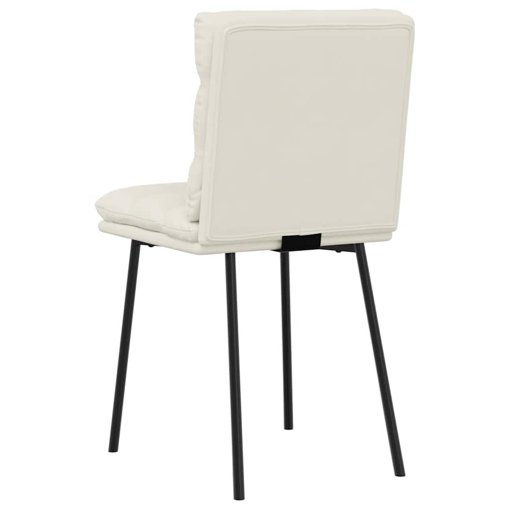 Cadeiras de jantar 2 pcs veludo cor creme