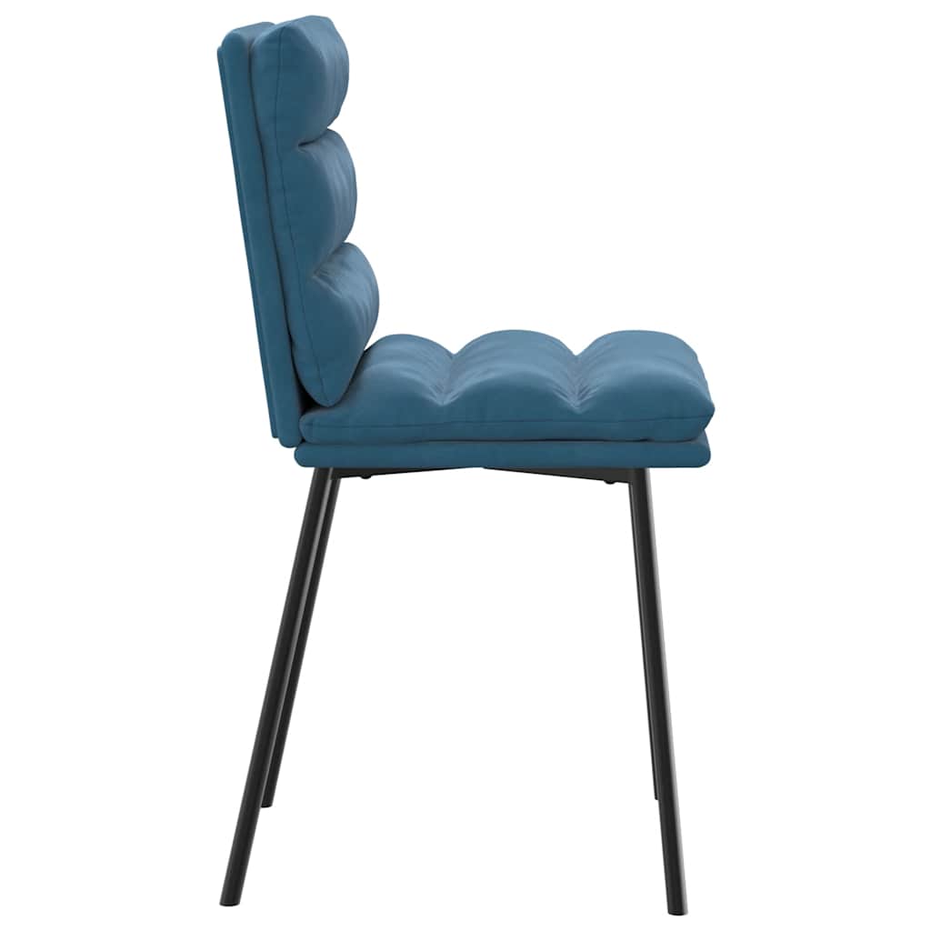 Cadeiras de jantar 2 pcs veludo azul