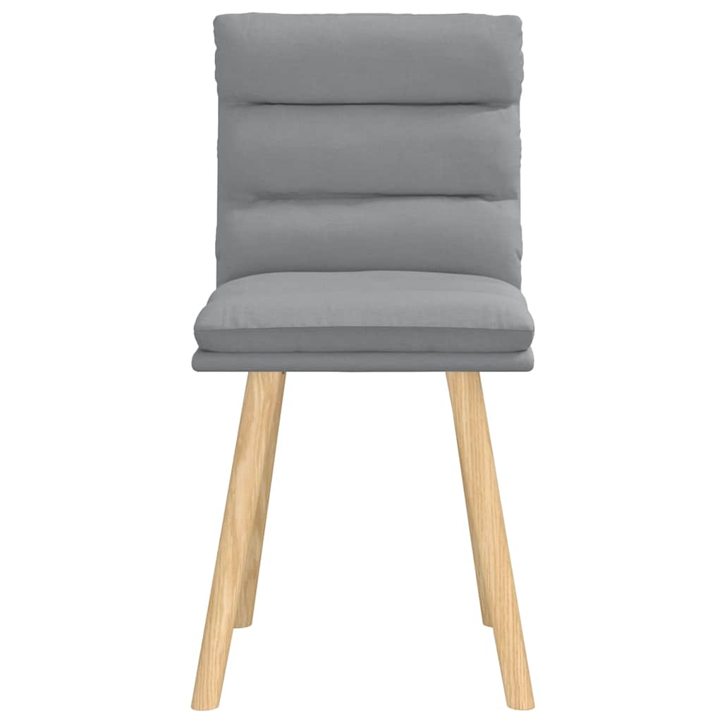 Cadeiras de jantar 2 pcs tecido cinzento-claro