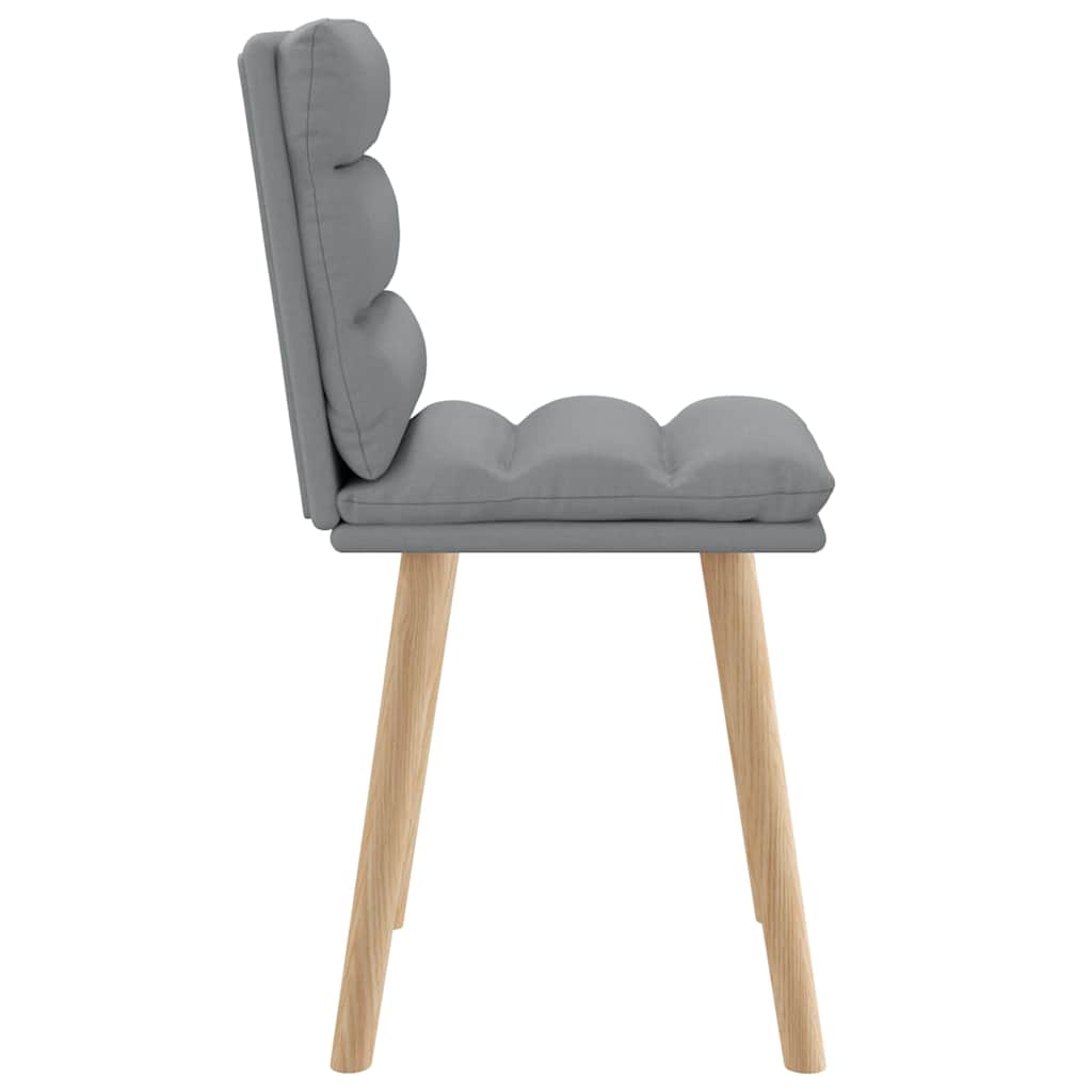 Cadeiras de jantar 2 pcs tecido cinzento-claro