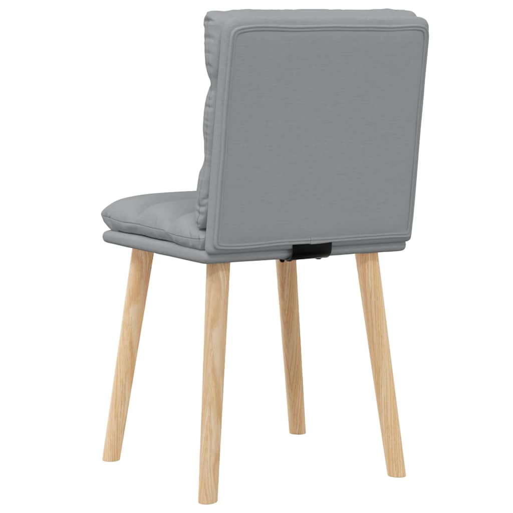 Cadeiras de jantar 2 pcs tecido cinzento-claro