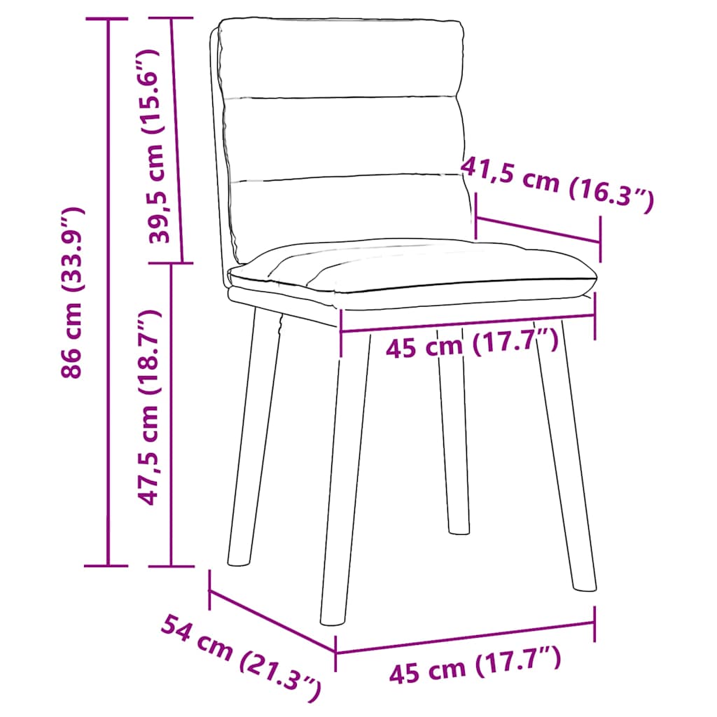 Cadeiras de jantar 2 pcs tecido cinzento-claro