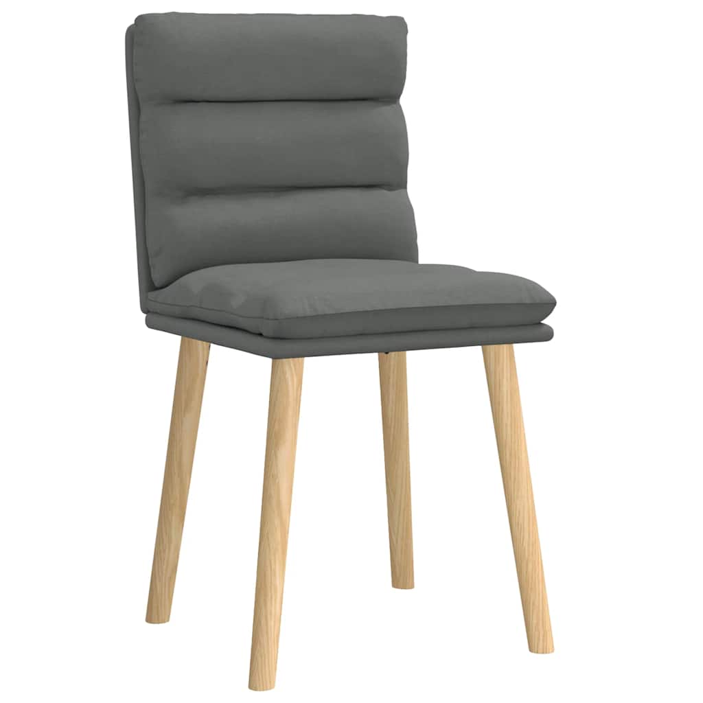 Cadeiras de jantar 2 pcs tecido cinzento-escuro