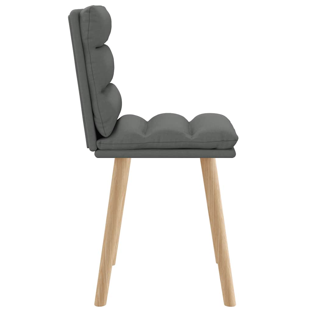 Cadeiras de jantar 2 pcs tecido cinzento-escuro