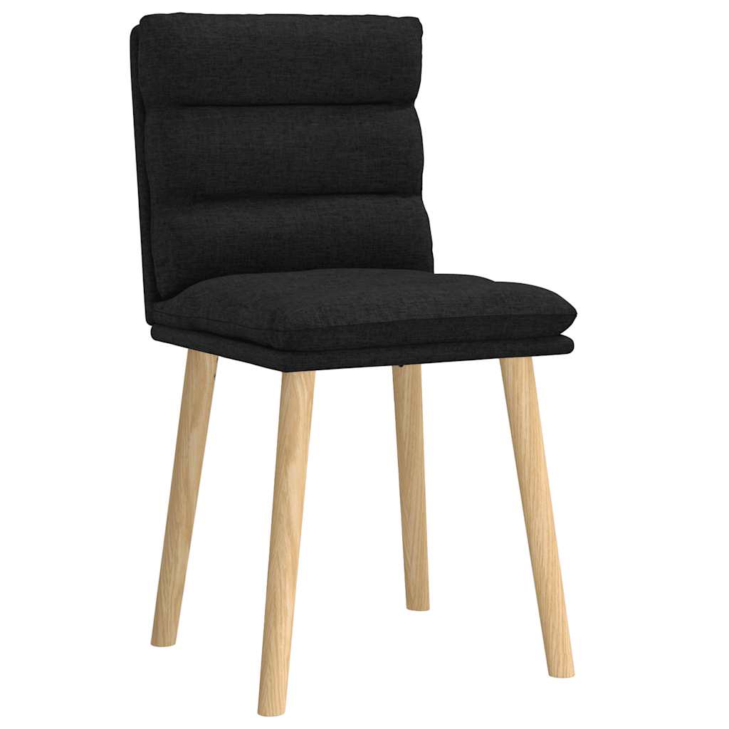 Cadeiras de jantar 2 pcs tecido preto