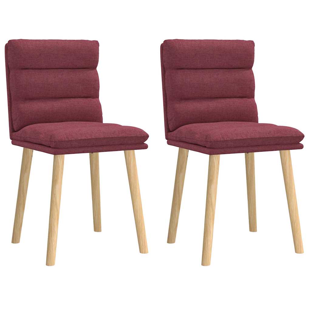 Cadeiras de jantar 2 pcs tecido vermelho tinto