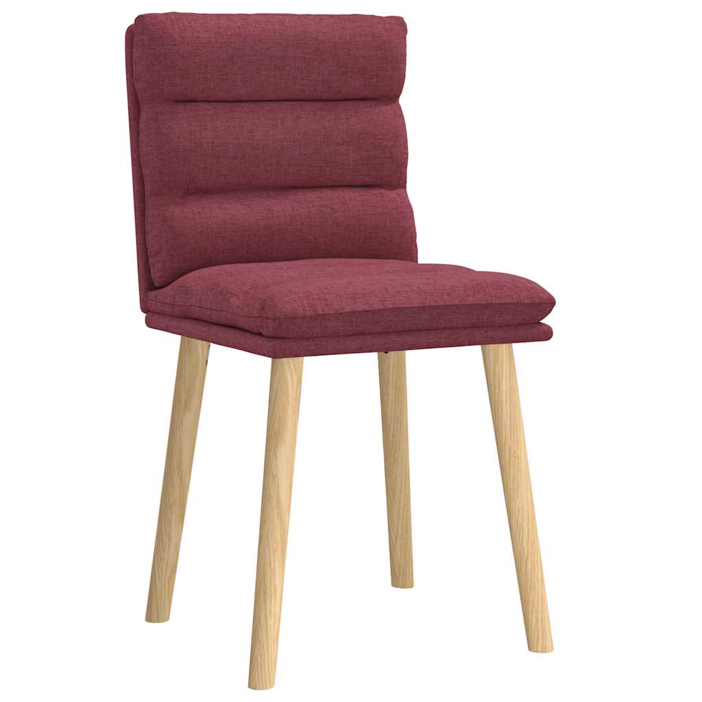Cadeiras de jantar 2 pcs tecido vermelho tinto