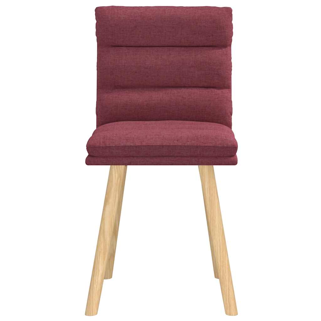 Cadeiras de jantar 2 pcs tecido vermelho tinto