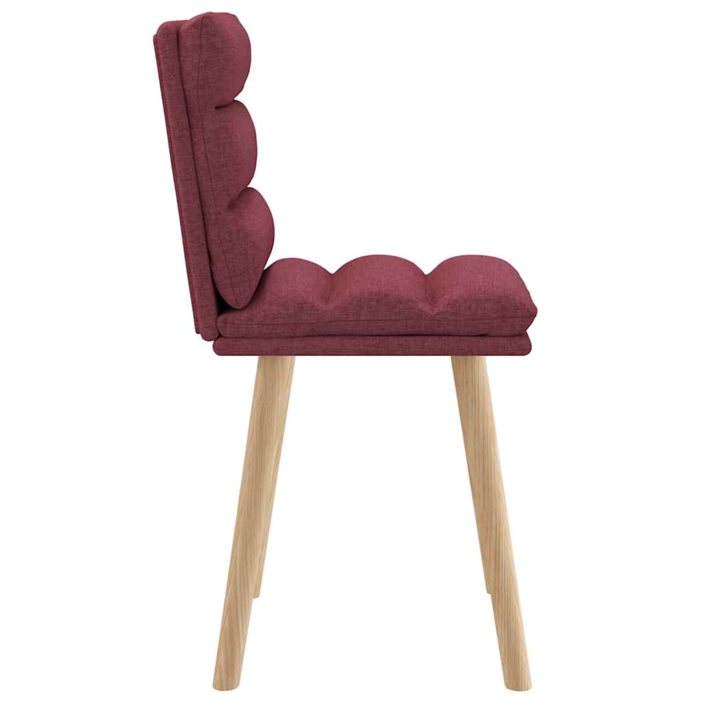 Cadeiras de jantar 2 pcs tecido vermelho tinto