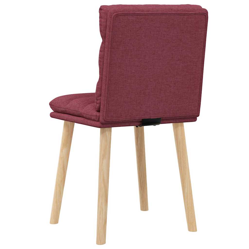 Cadeiras de jantar 2 pcs tecido vermelho tinto