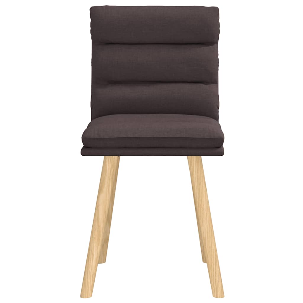 Cadeiras de jantar 2 pcs tecido castanho-escuro