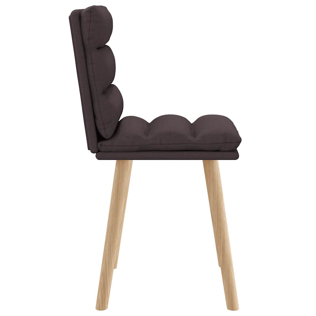 Cadeiras de jantar 2 pcs tecido castanho-escuro
