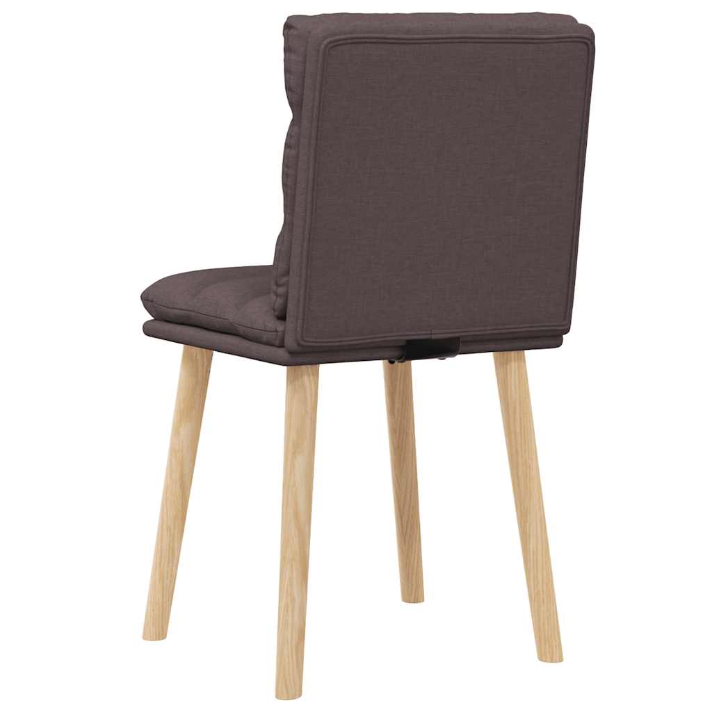 Cadeiras de jantar 2 pcs tecido castanho-escuro
