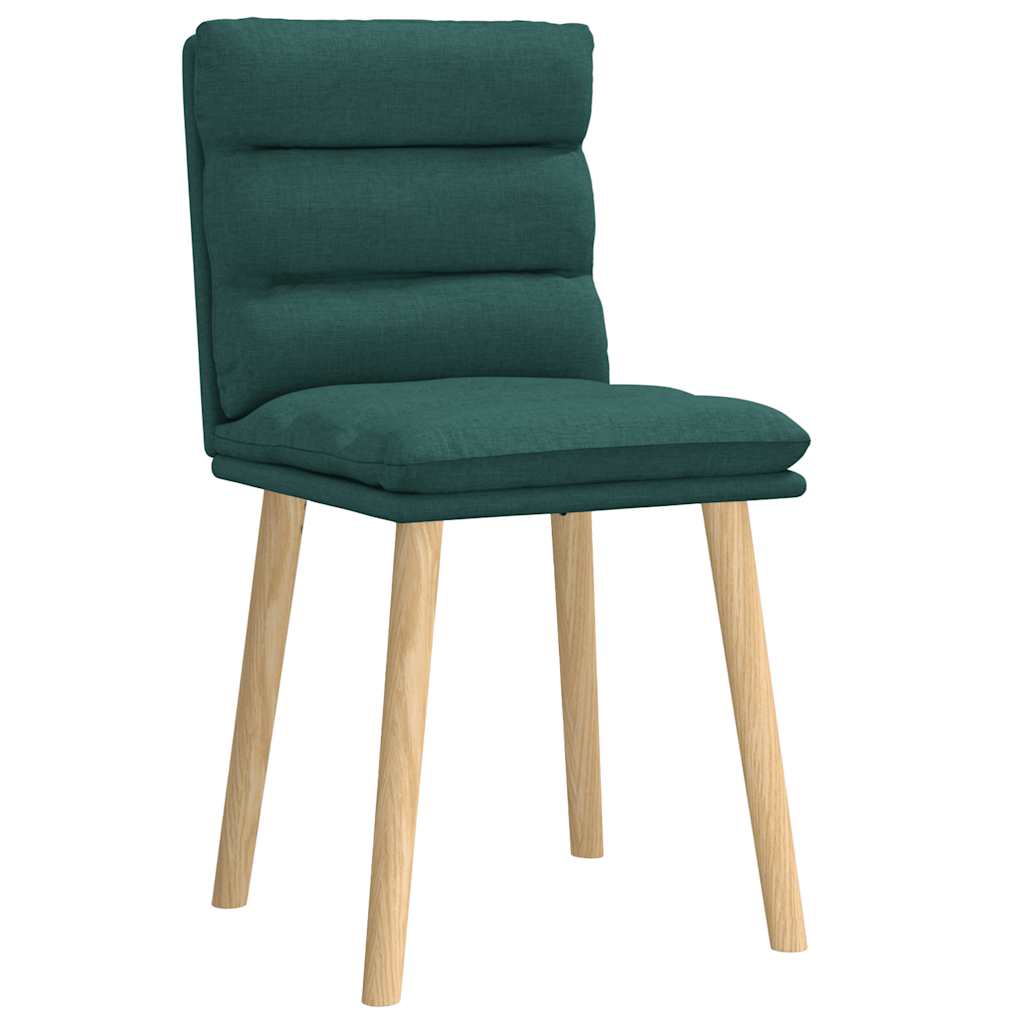 Cadeiras de jantar 2 pcs tecido verde-escuro