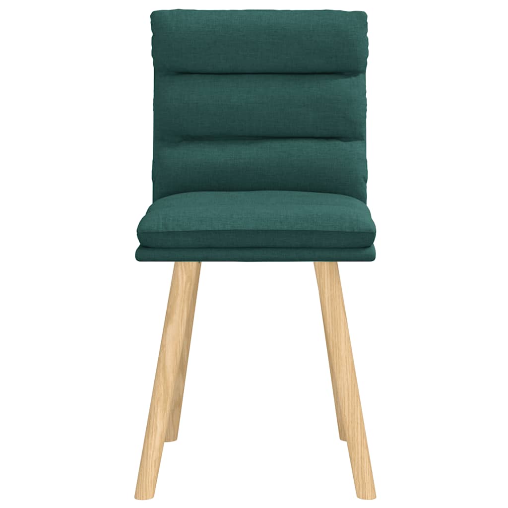 Cadeiras de jantar 2 pcs tecido verde-escuro