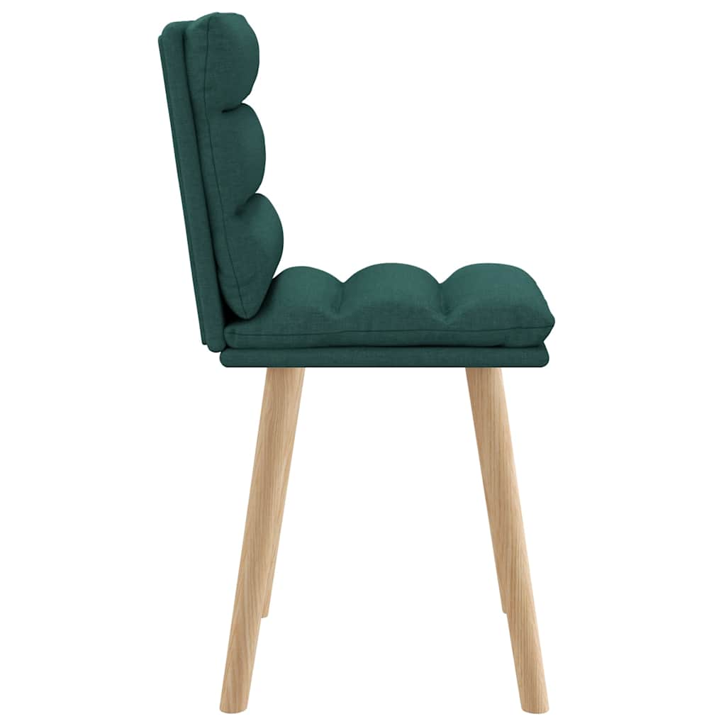 Cadeiras de jantar 2 pcs tecido verde-escuro