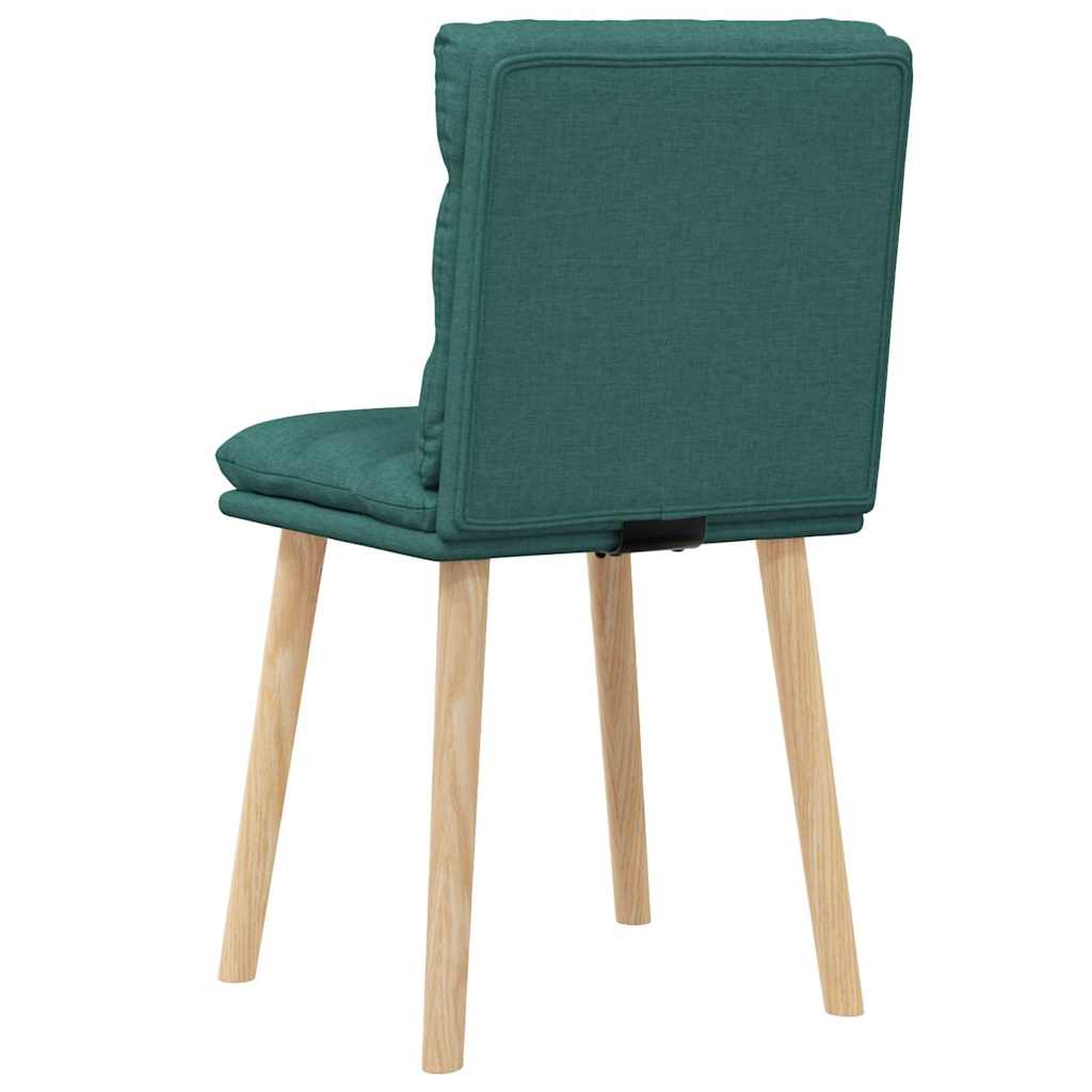 Cadeiras de jantar 2 pcs tecido verde-escuro
