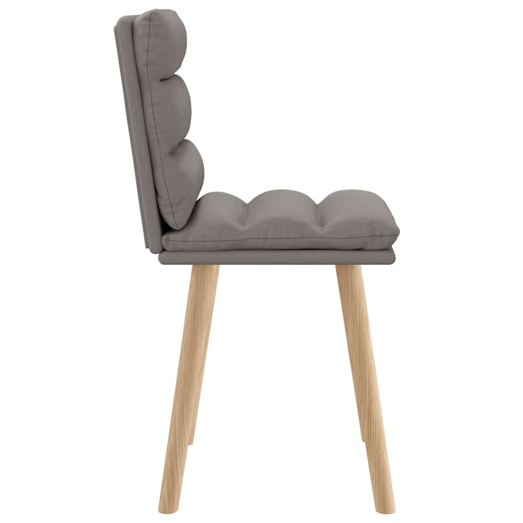 Cadeiras de jantar 2 pcs tecido cinzento-acastanhado