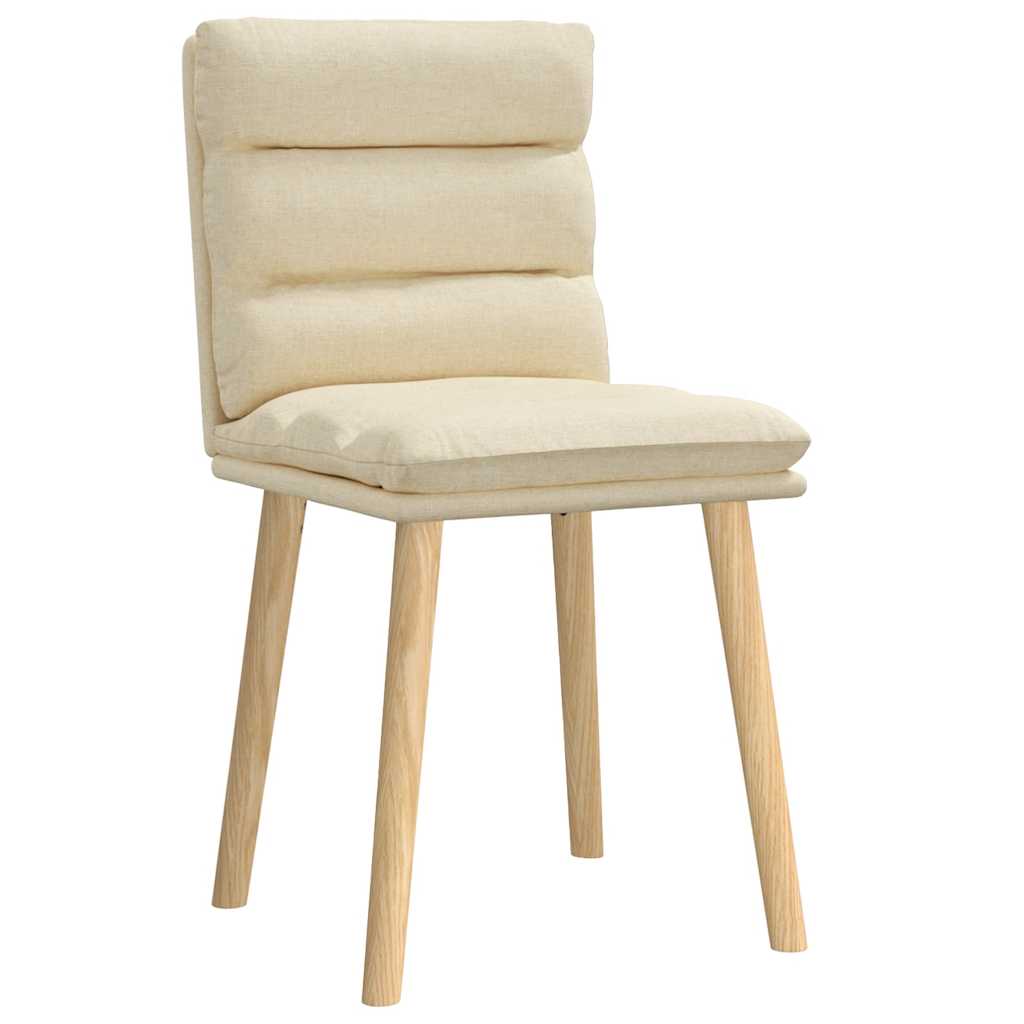 Cadeiras de jantar 2 pcs tecido cor creme