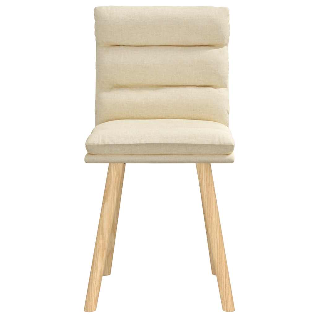Cadeiras de jantar 2 pcs tecido cor creme