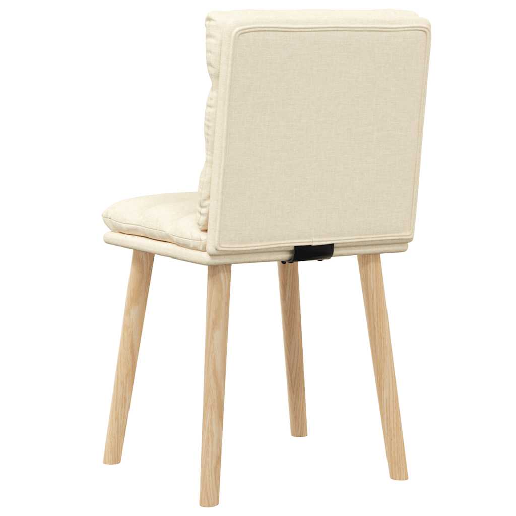 Cadeiras de jantar 2 pcs tecido cor creme