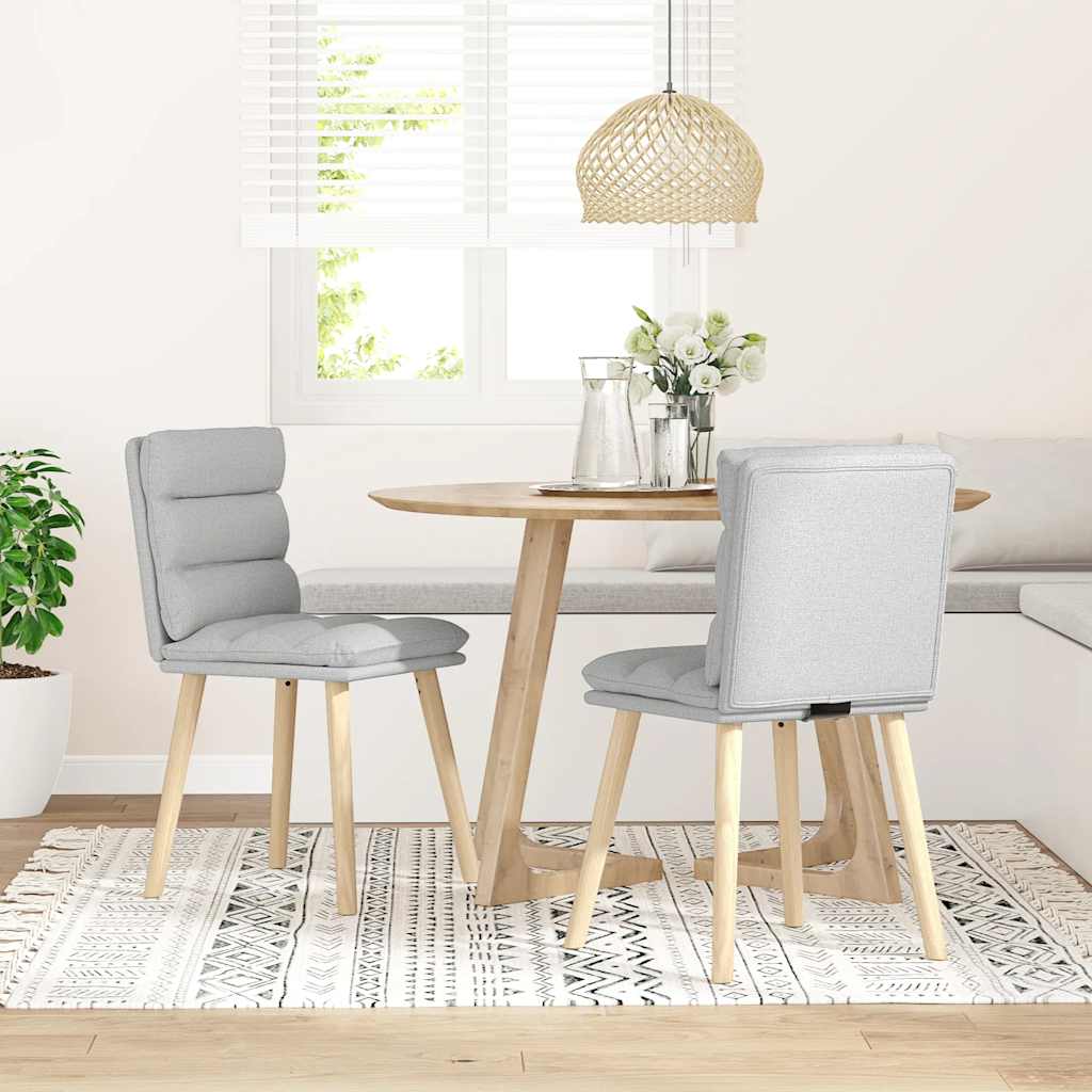 Cadeiras de jantar 2 pcs tecido cinza nuvem