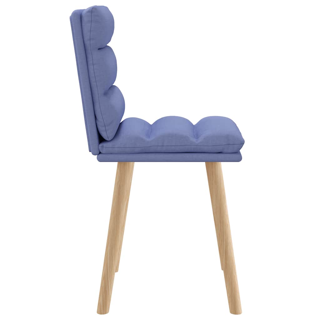 Cadeiras de jantar 2 pcs Jeans Tecido Azul