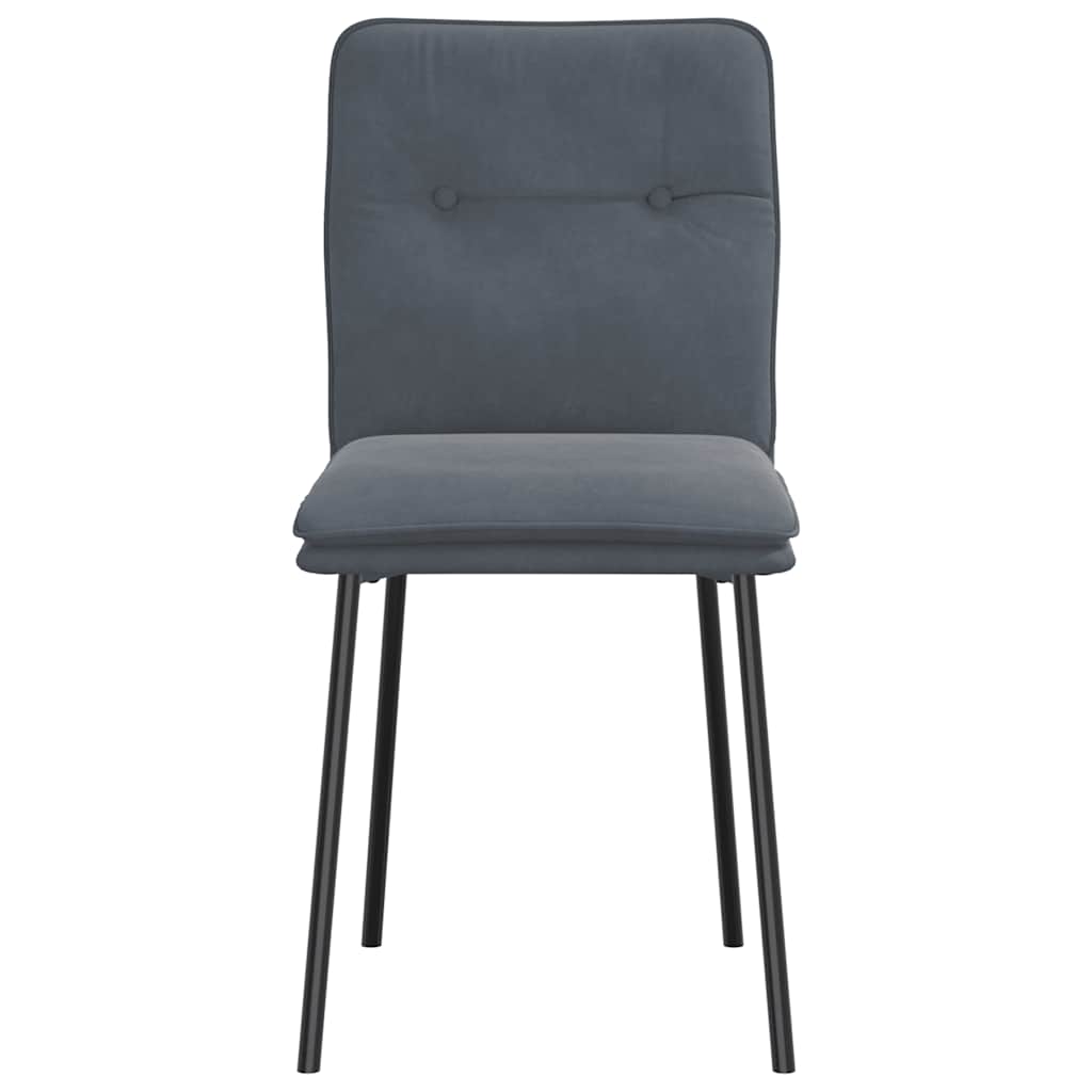 Cadeiras de jantar 2 pcs veludo cinzento-escuro
