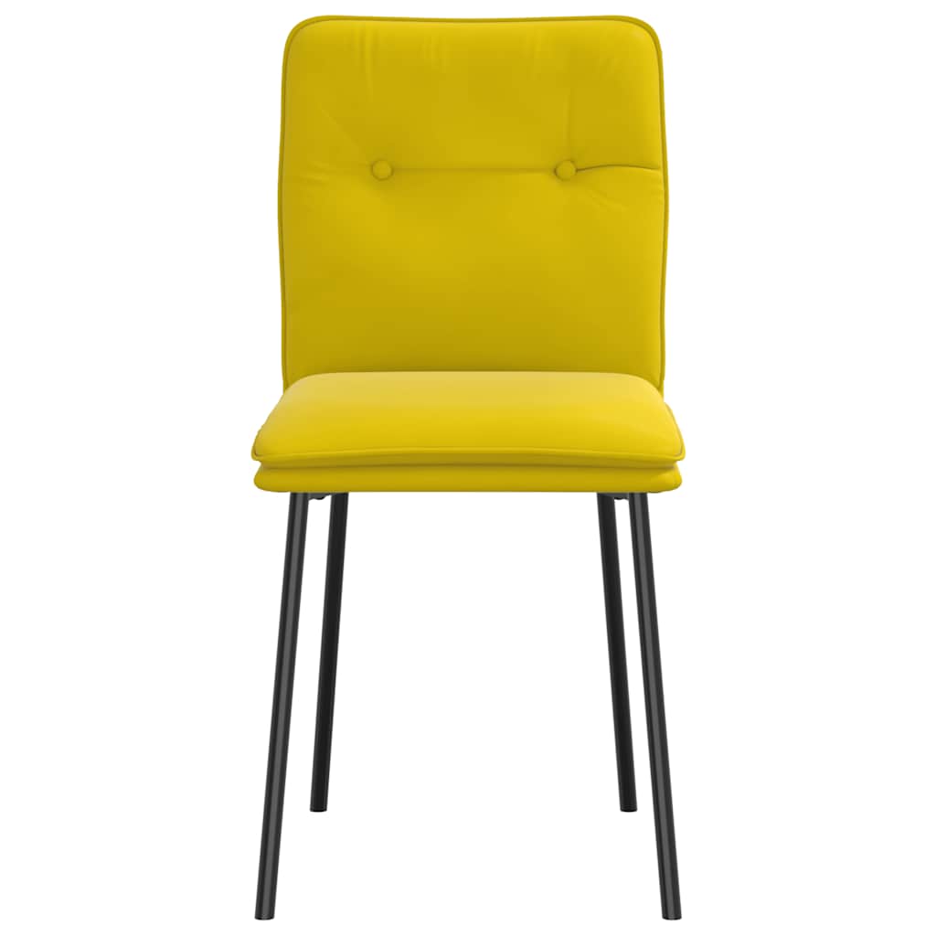 Cadeiras de jantar 2 pcs veludo amarelo