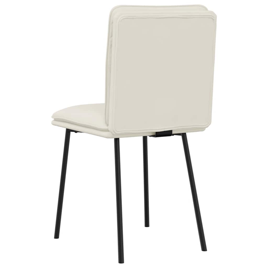Cadeiras de jantar 2 pcs veludo cor creme